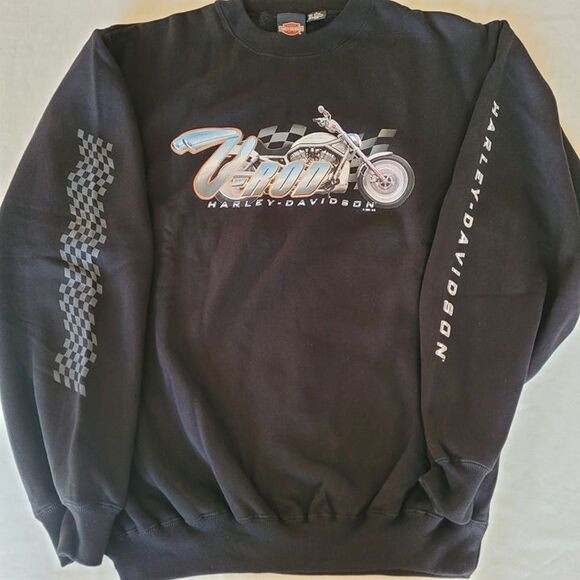 Vintage 2001 Harley-Davidson V-Rod Crewneck Sweatshirt Men’s L Black NWOT - Picture 1 of 12